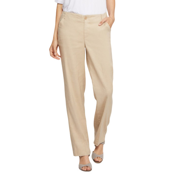 NYDJ pants beige linen Marilyn stretch linen trousers size 20W - Picture 8 of 8